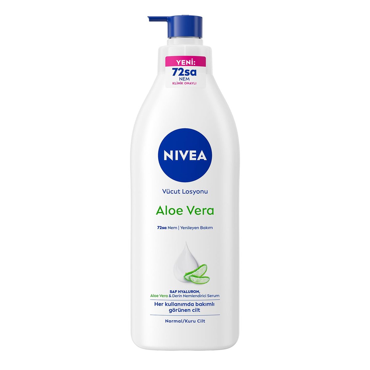 NIVEA Vücut Losyonu Aloe Vera 400 ml, Normal ve Kuru Ciltler için,72 Saat Nemlendirici,Hyaluron,Aloe