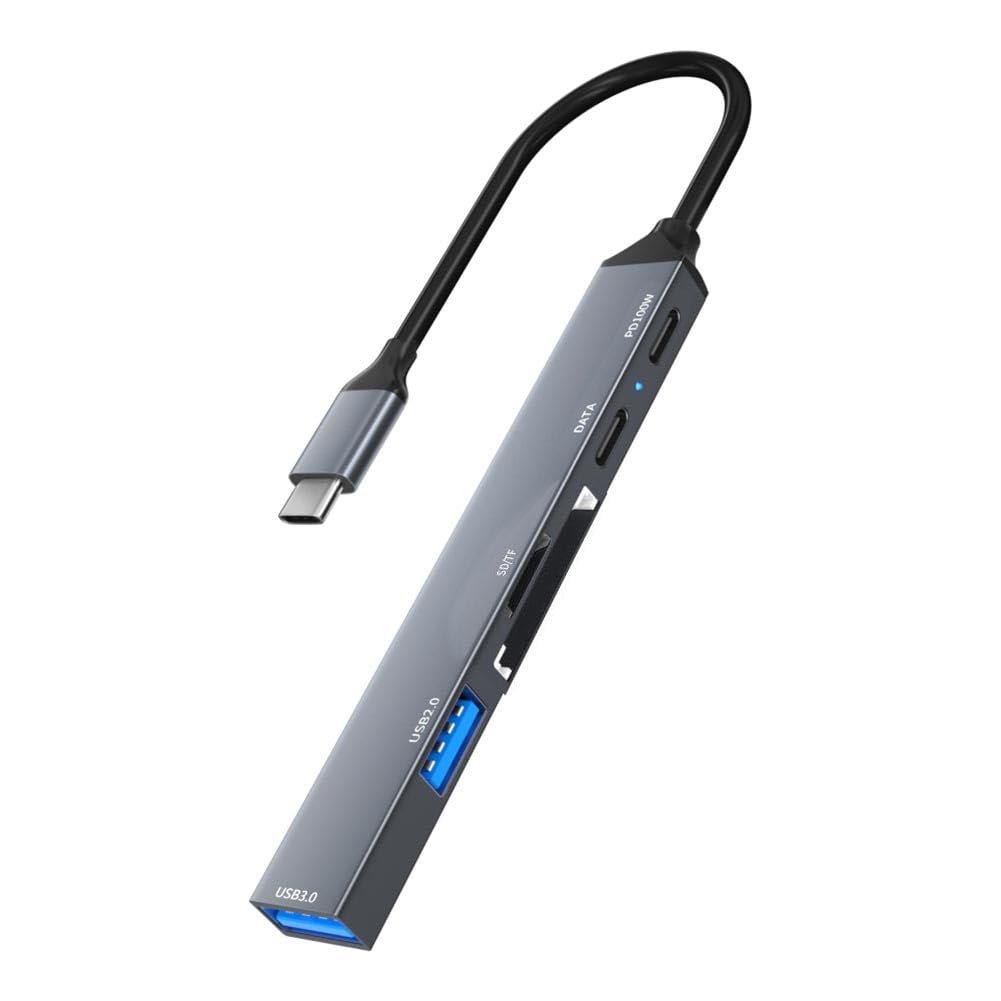 Apera NR24 6in1 Type-C HUB Dock USB 3.0 5Gbps Veri Aktarımı Kart Okuyucu 100W PD Cep Telefonu Şarj Aleti