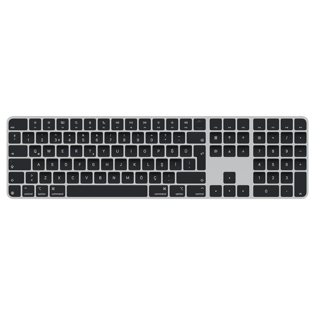 Apple Touch ID özellikli ve Sayısal Tuş Takımlı Magic Keyboard: Bluetooth, şarj edilebilir. Apple çi