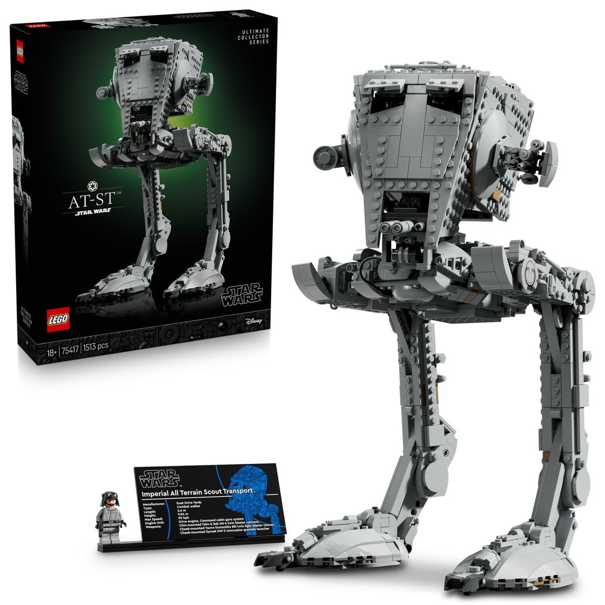LEGO Star Wars AT-ST Walker 75417 – Film Tutkunları Yetişkinler için Koleksiyonluk Detaylı Model Yapım Seti, Sergilemelik Star Wars Hediye Fikri ve Dekoratif Parça (1513 Parça)