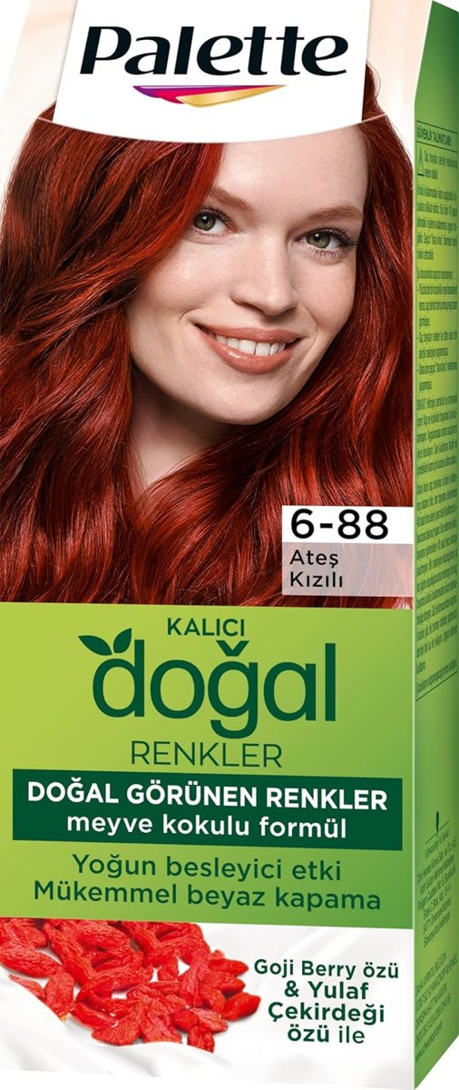 Palette Kalıcı Doğal Renkler Saç Boyası 6-88 Ateş Kızılı Saç Boyası