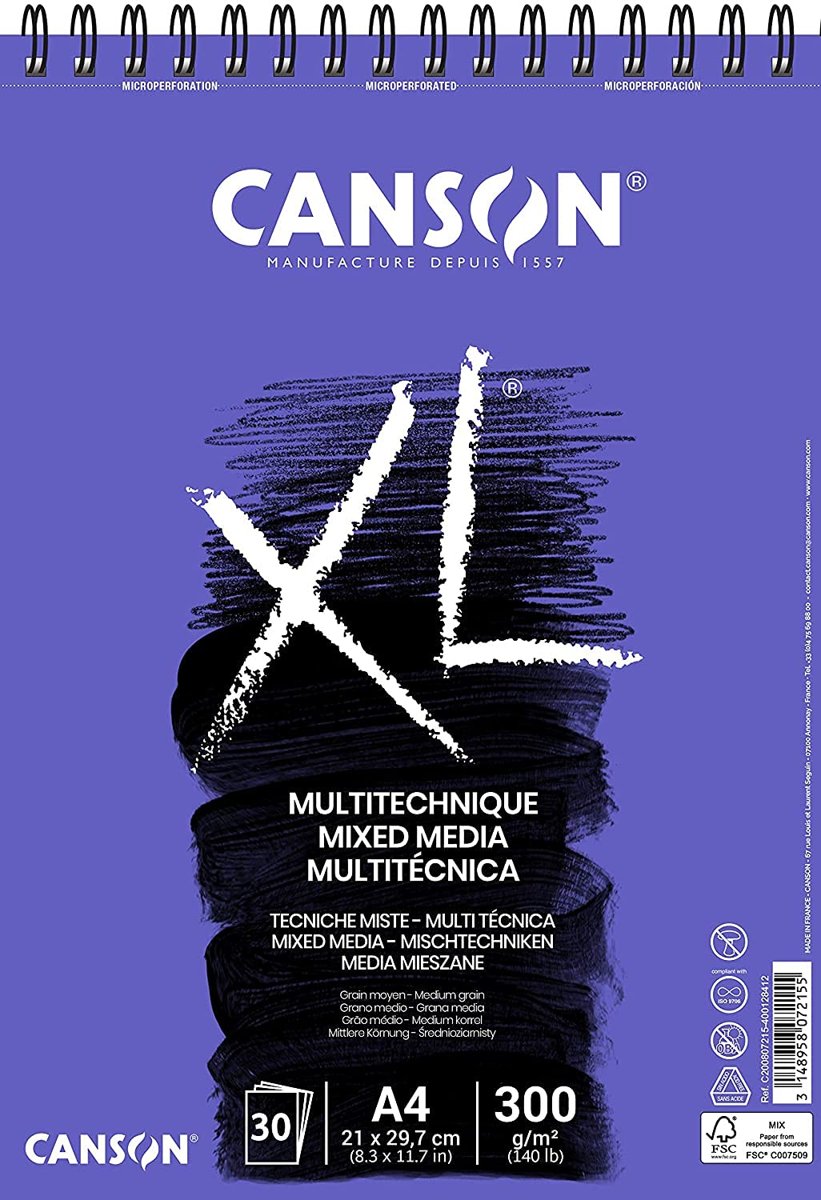 Canson Spp Canxl Mix Media 30S A4 300G Çok Amaçlı Blok