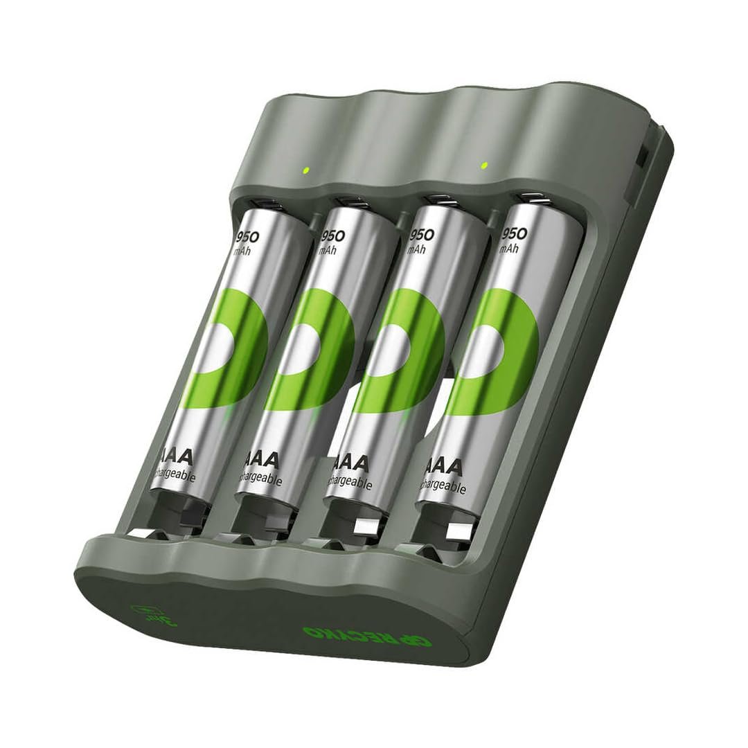 GP B441 USB Pil Şarj Cihazı 4 Adet 950mAh AAA İnce Pilli Set