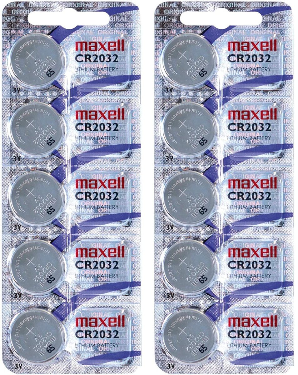 Maxell CR2032 2032 düğme pil, toplam 10 adet