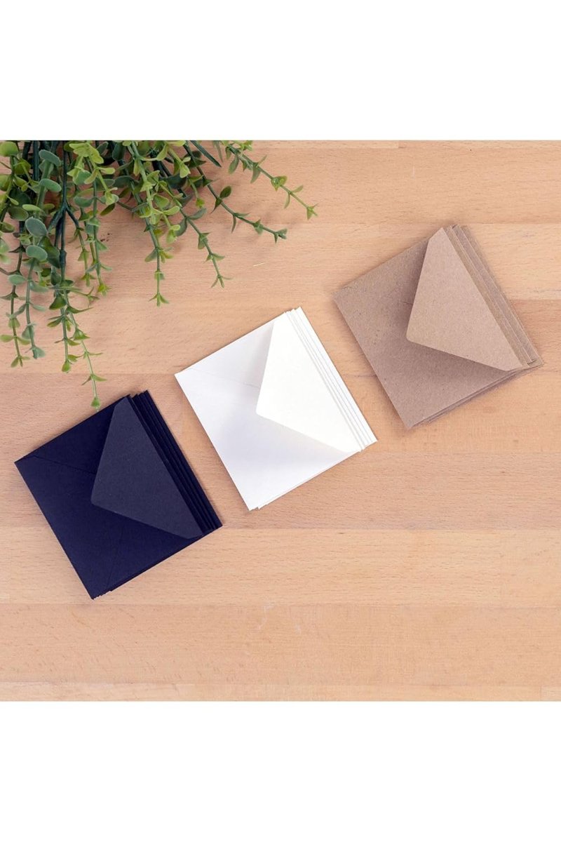 Bimotif Minik Zarf Seti, 7x9 Cm 15 Adet (KRAFT-KREM-SİYAH)
