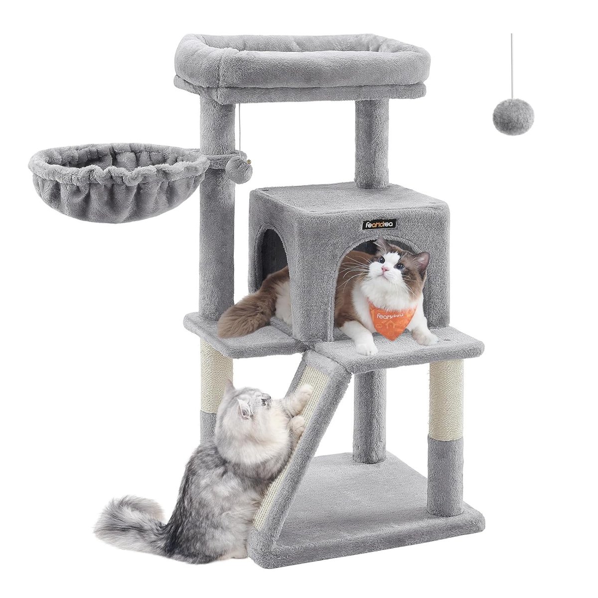 Feandrea Pct52W 110 cm Kedi Ağacı, Açık Gri