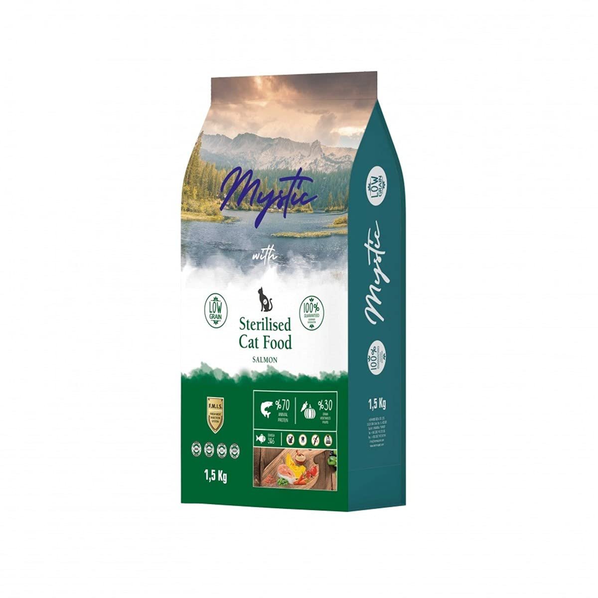 Mystic Az Tahıllı Yetişkin Kedi Maması Kısır Somonlu 1,5 kg