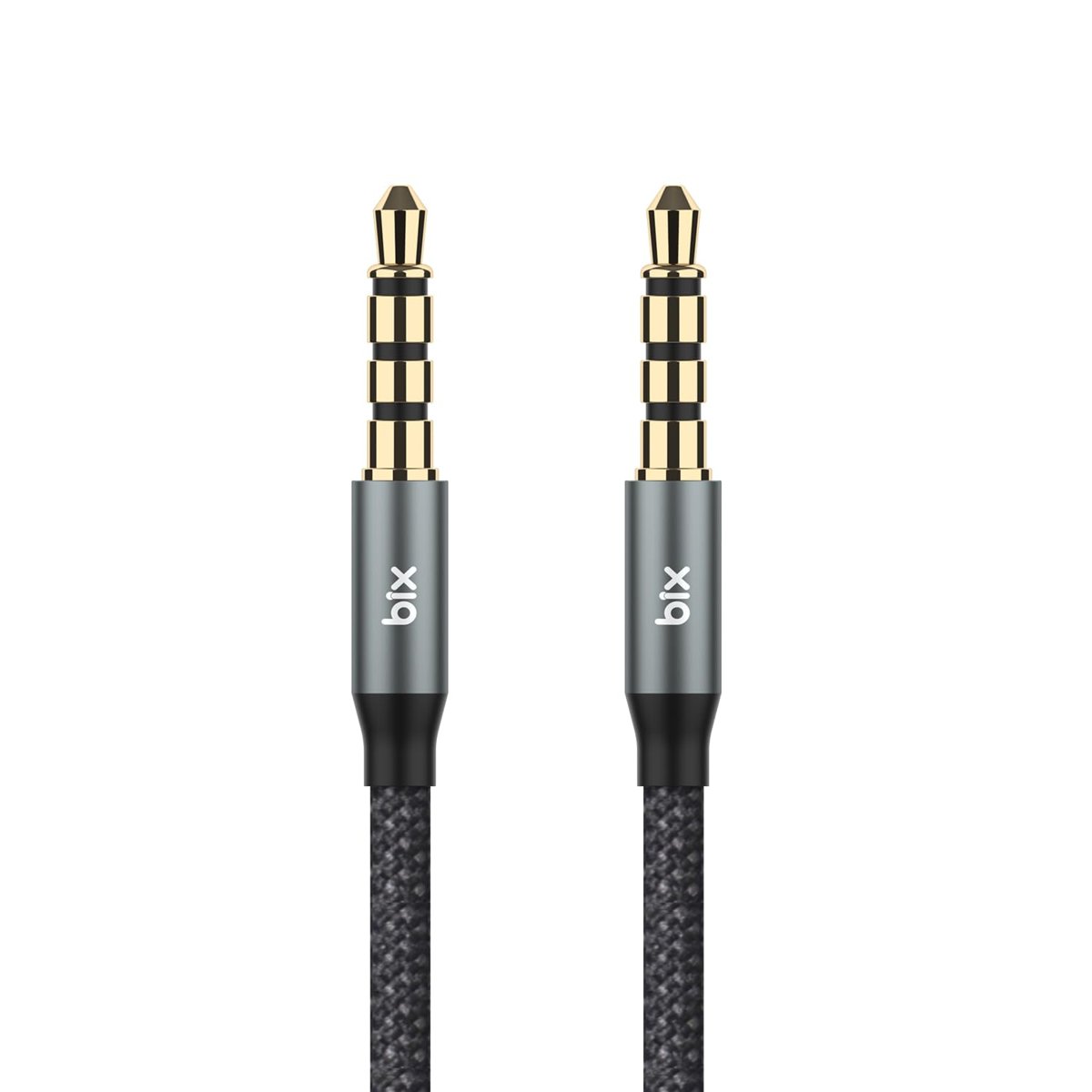 Bix BXAU3C Hi-Fi 3.5mm Örgülü Aux Ses Kablosu 24K Altın Kaplama, Araç Ses Sistemi, TV, Hoparlör, Kulaklık, Dayanıklı ve Esnek Ses Kablosu 2 Metre