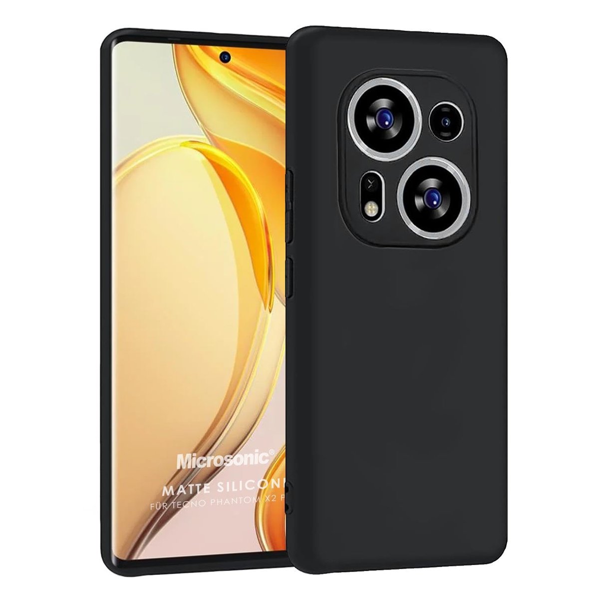 Microsonic Matte Silicone TECNO Phantom X2 Pro Kılıf Siyah [Phantom X2 Pro ile Uyumlu Kılıf - Siyah]