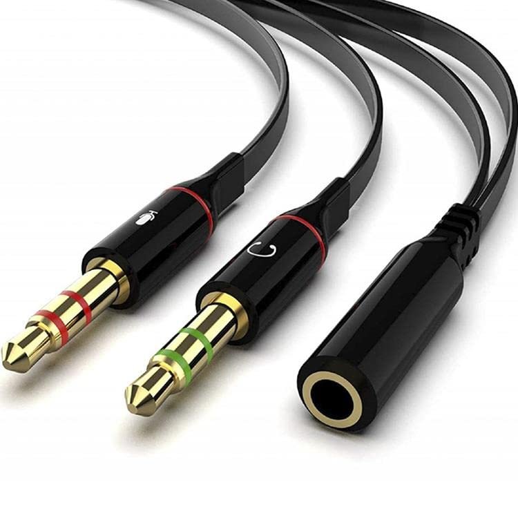 PrimeX PX-8005 Kulaklık Mikrofon Ayırıcı, 3.5 mm Jak 1 Dişi 2 Erkek Y Splitter, Tek Girişli Mikrofonlu Kulaklığı PC ve Laptopa Bağlama Çevirici