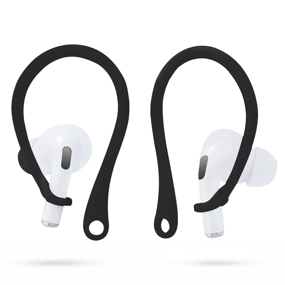 Amial Europe - Kulak kancası Ear Hooks AirPods 3  2  1  Pro ile uyumlu, kaymaz, spor aktiviteleri [konforlu TPU ekstra kalite] (siyah)