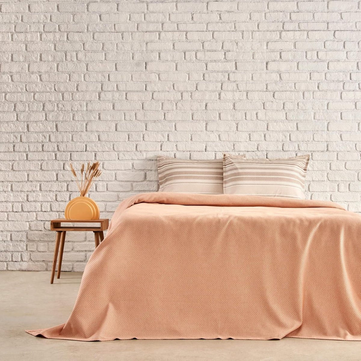 Taç Soho Düz%100 Pamuk Pike Takımı, Taba, Tek Kişilik