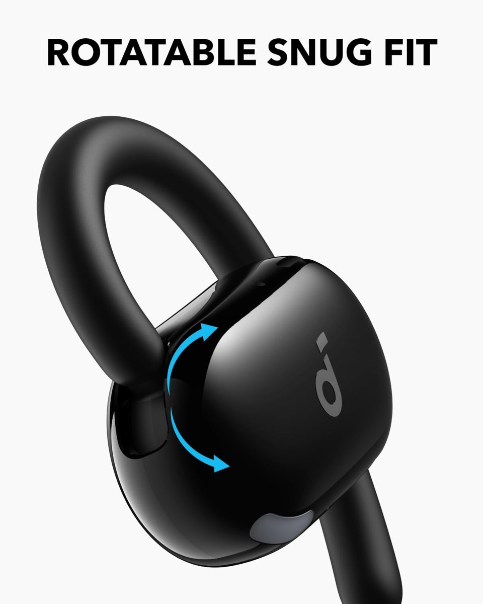 Soundcore V20i Bluetooth Kulaklık, Açık Kulak Teknolojisi, Ayarlanabilir Kulak Kancaları, Güçlü Bas, IP55 Su Geçirmez, LED gösterge, 36 Saat Çalma Süresi, Çoklu Bağlantı, Siyah - A3876