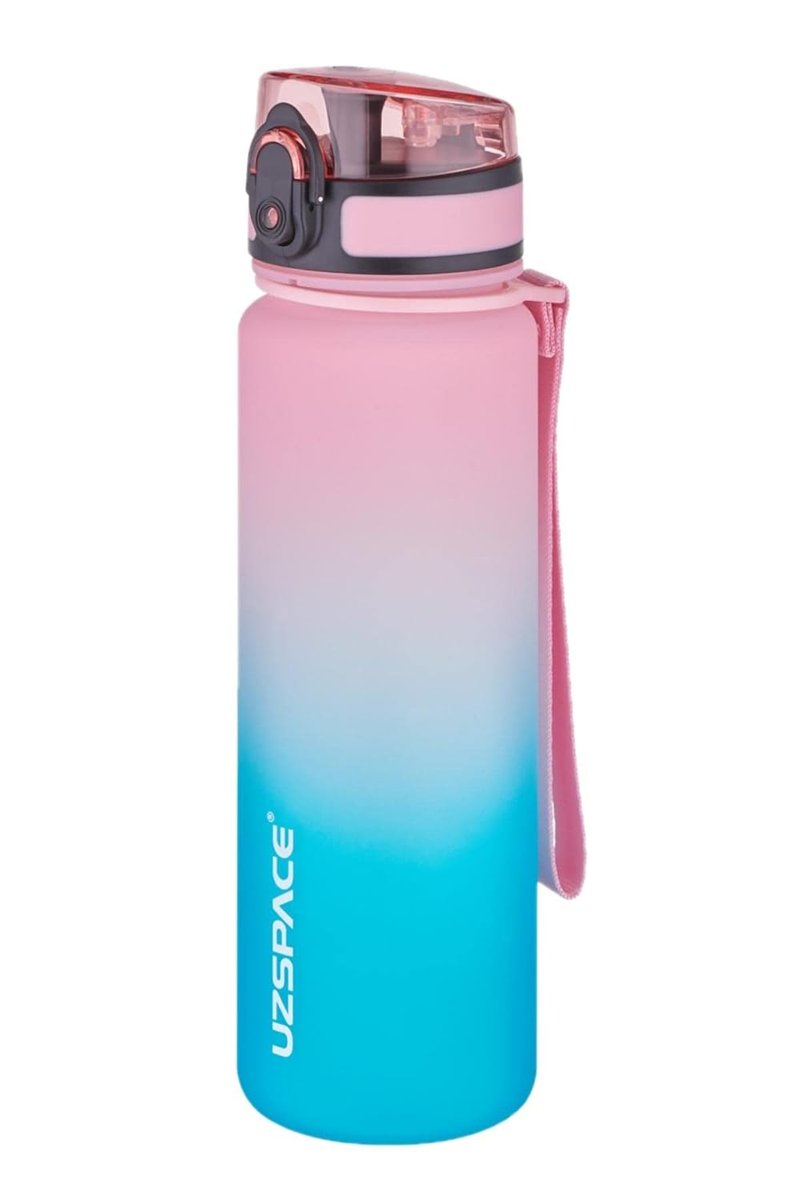 Uzspace FiftyFifty 500ml Çift Renk Softtouch FF Collection Tritan Su Matarası Pembe-Yeşil