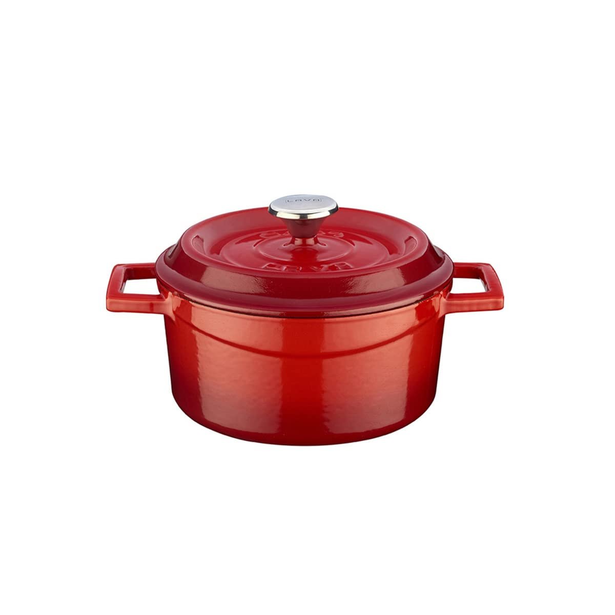 Lava Döküm Yuvarlak Tencere, Trendy, 16cm, Kırmızı
