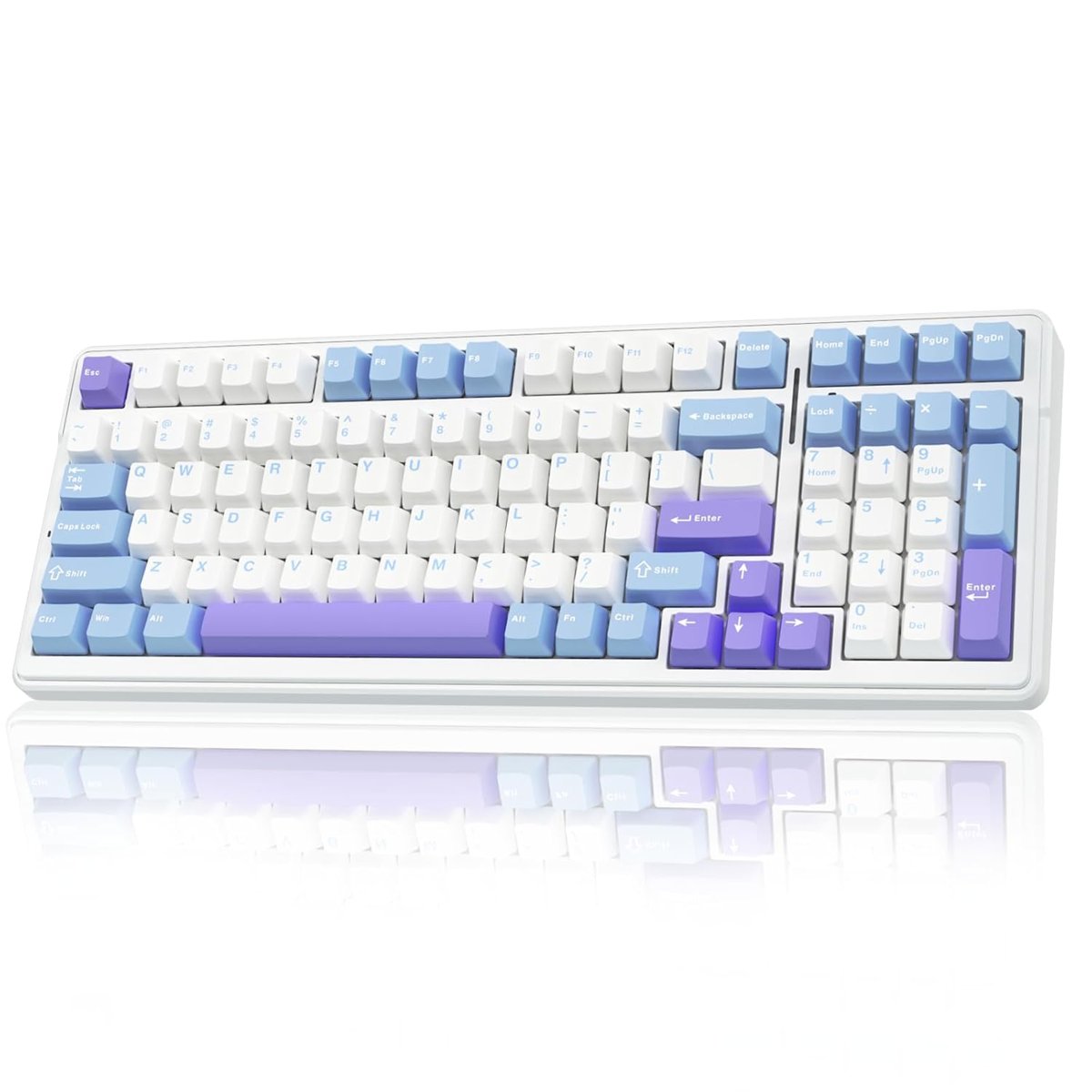 Aula F99 3 Modlu RGB Hot Swap Mekanik Linear GrayWood V3 Switch Kablosuz Makrolu Klavye Lila