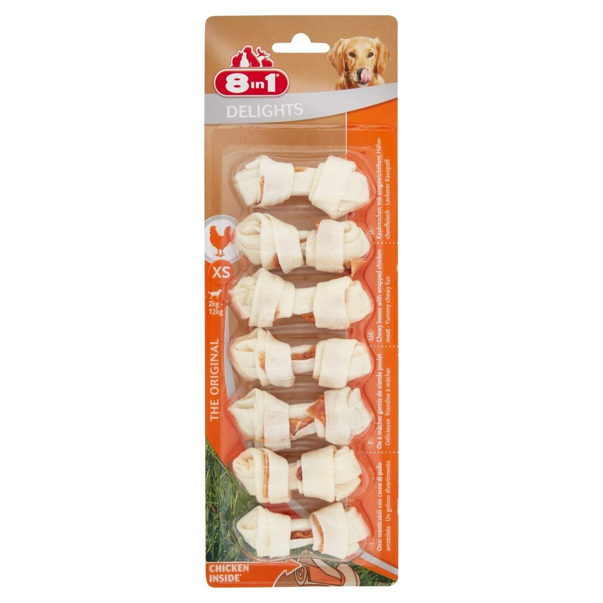 8in1 Delights XS Boy Kemik 7'li, 84 gr Köpek Ödülü