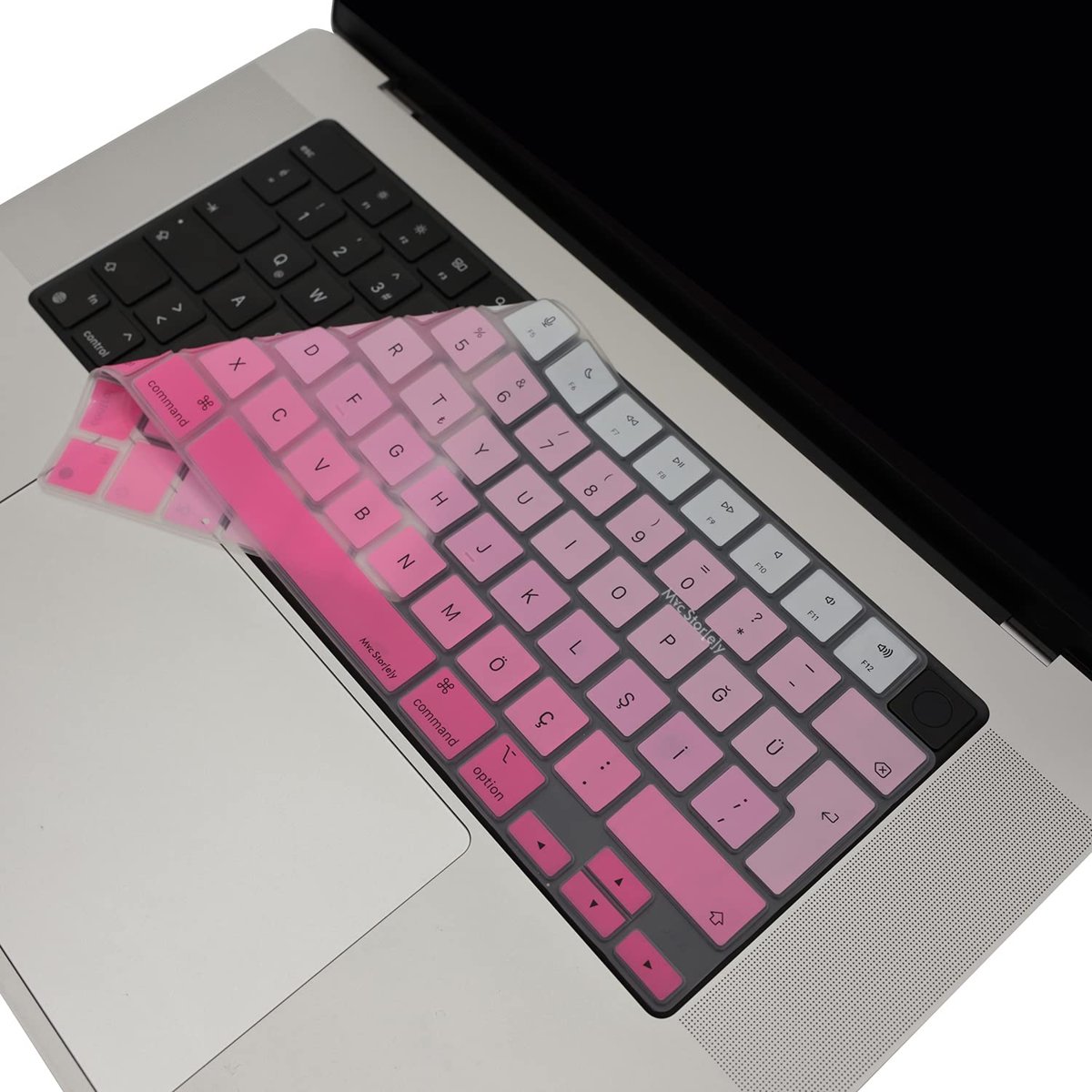 McStorey MacBook Türkçe Q Klavye Koruyucu Pembe M1-M5 | Air 13.6 A2681 A3113 A3240 A3449 | Pro 14 A2