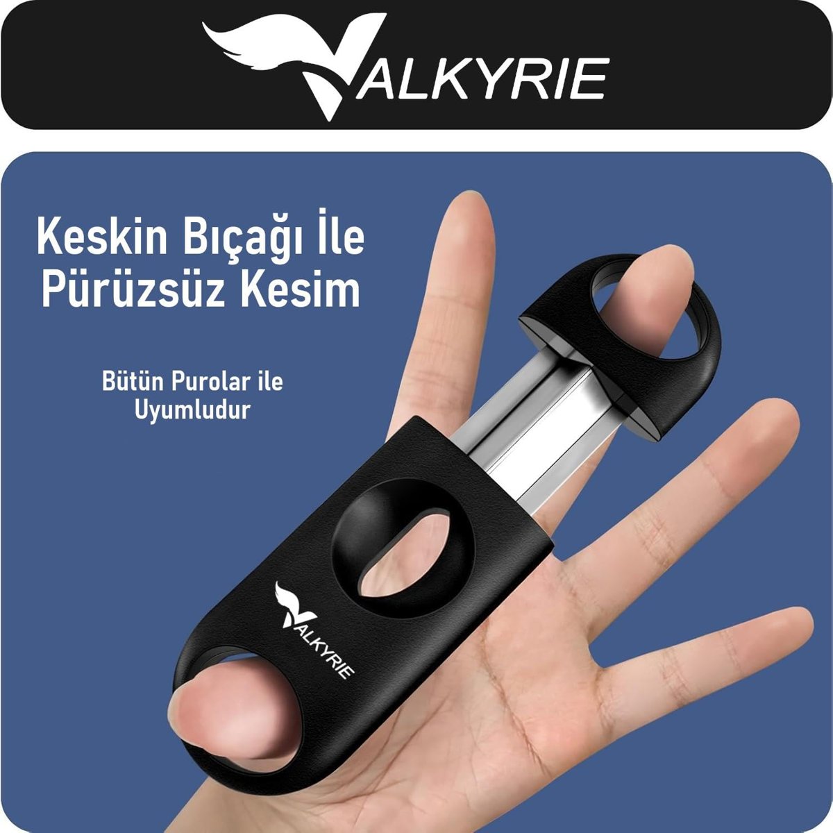 Valkyrie Premium Puro Aksesuar Seti Puro Makası V Kesim Delik Açıcı Puro Tutucu Kılıflı Komple Set