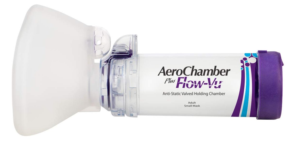 AEROCHAMBER - PLUS FLOW-VU Anti - Static Valved Holding Chamber (MOR YETİŞKİN KÜÇÜK MASKE)