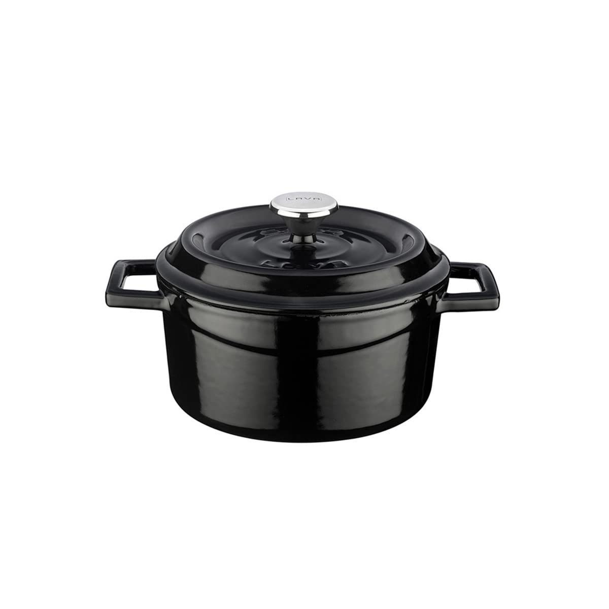 Lava Döküm Yuvarlak Tencere, Trendy, 16cm, Siyah