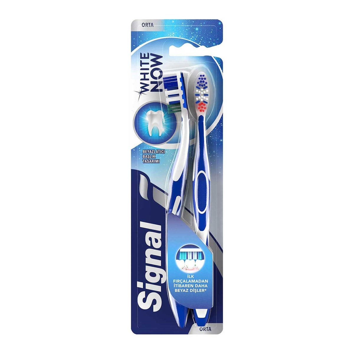 Signal White Now Beyaz Dişler 2'li (1+1) Orta Diş Fırçası