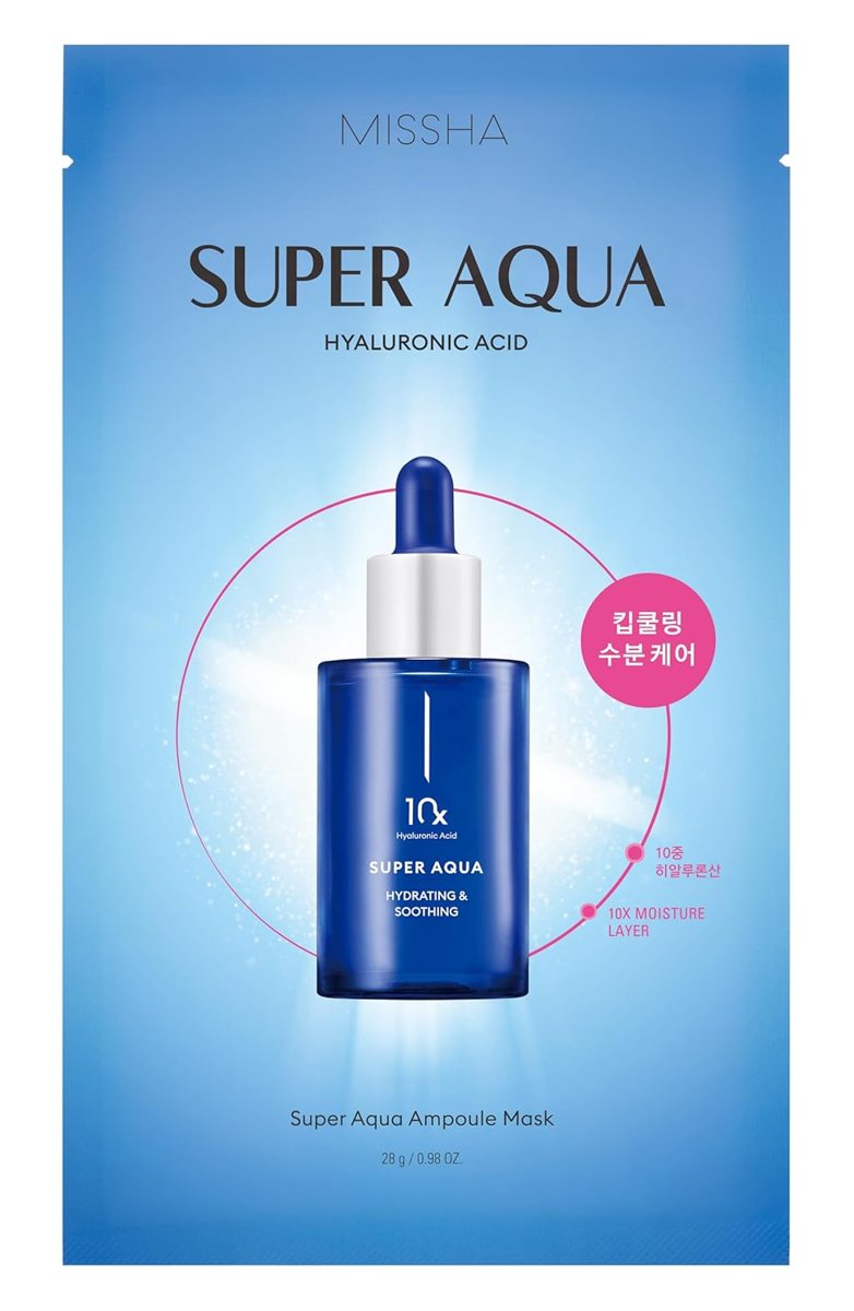 Missha 10 Farklı Hyalüronik Asit Kompleksi İçeren Nemlendirici Yaprak Maske Super Aqua Ampoule Mask, 6658
