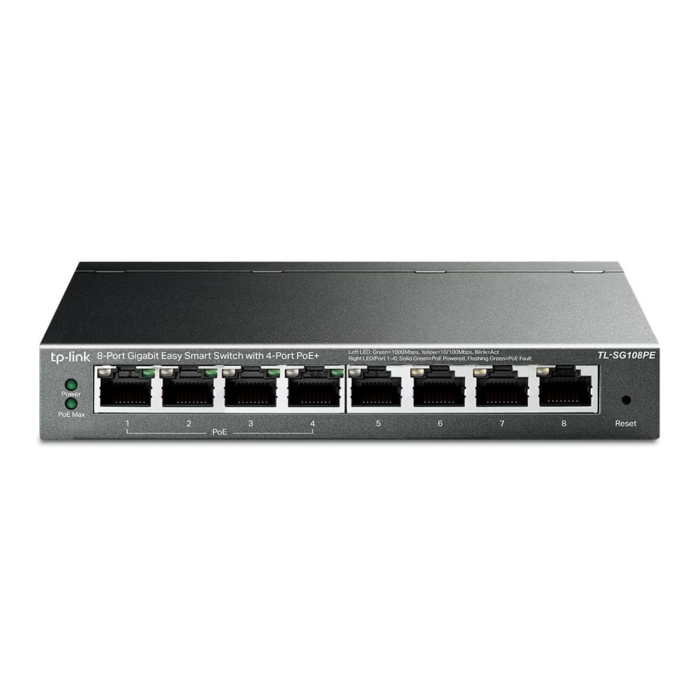 TP-Link TL-SG108PE, 8 Port Gigabit / 4 Port POE Smart Switch