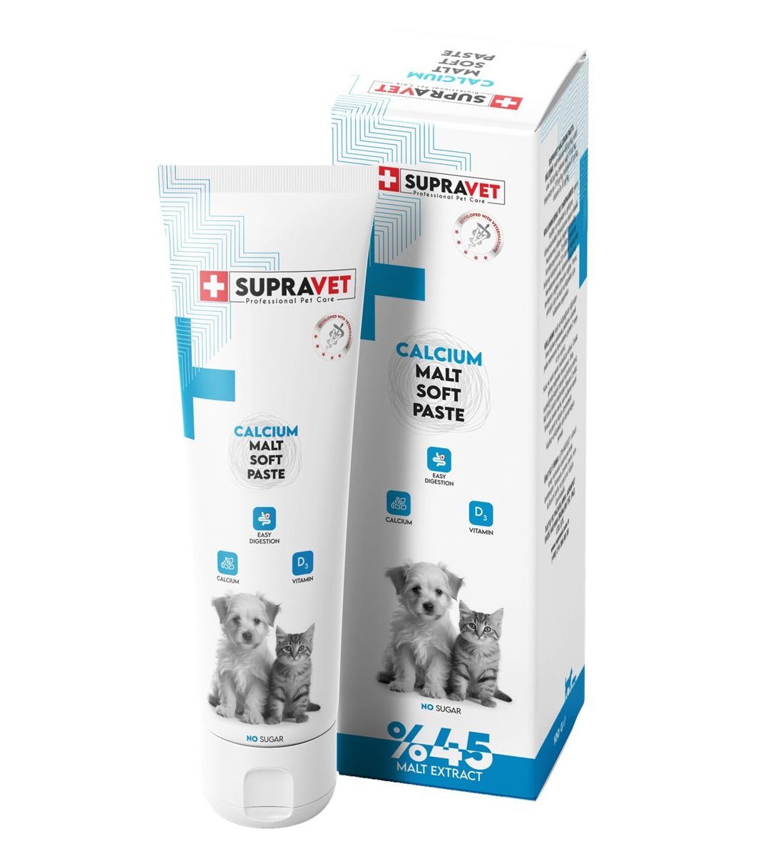 Supravet Calcium Kedi ve Köpekler İçin Kalsiyum Malt Paste 100 Gr