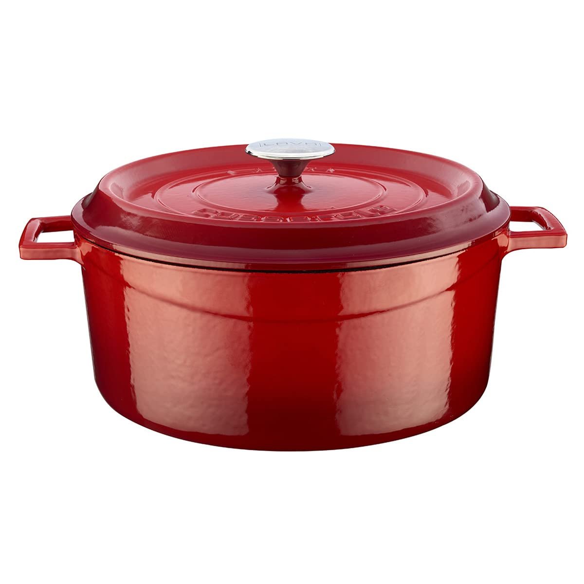 Lava Döküm Yuvarlak Tencere, Trendy, 28 cm, 6.71 L Hacim, Kırmızı