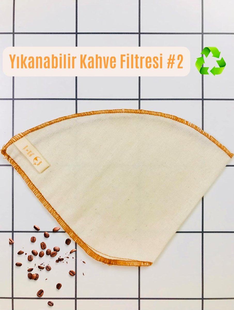 yofu yoga and food (2 adet) Yıkanabilir, Kumaş, Organik Kahve Filtresi (no:2) Ağartılmamış%100 Ham P