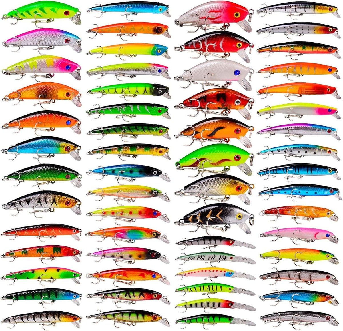 Valkyrie 59 Adet Karışık Minnow Crankbait Swimbait Rapala Sahte Yem Olta Seti Balık İğnesi