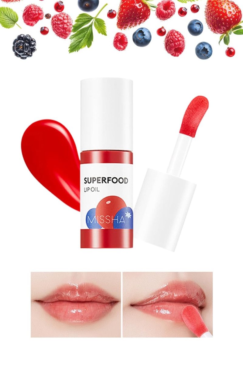 MISSHA Yoğun Nemlendirici Dut Özlü Dudak Bakım Yağı 5.2g Super Food Lip Oil Berry