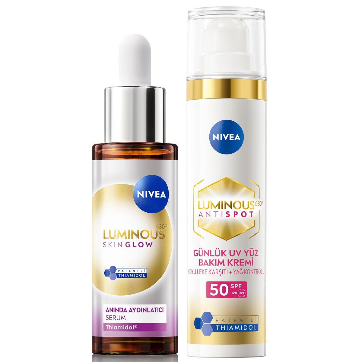 Luminous630 Aydınlatıcı ve Leke Karşıtı Cilt Bakım Seti,SPF50 Yüz Güneş Kremi 40ml,Serum 30 ml