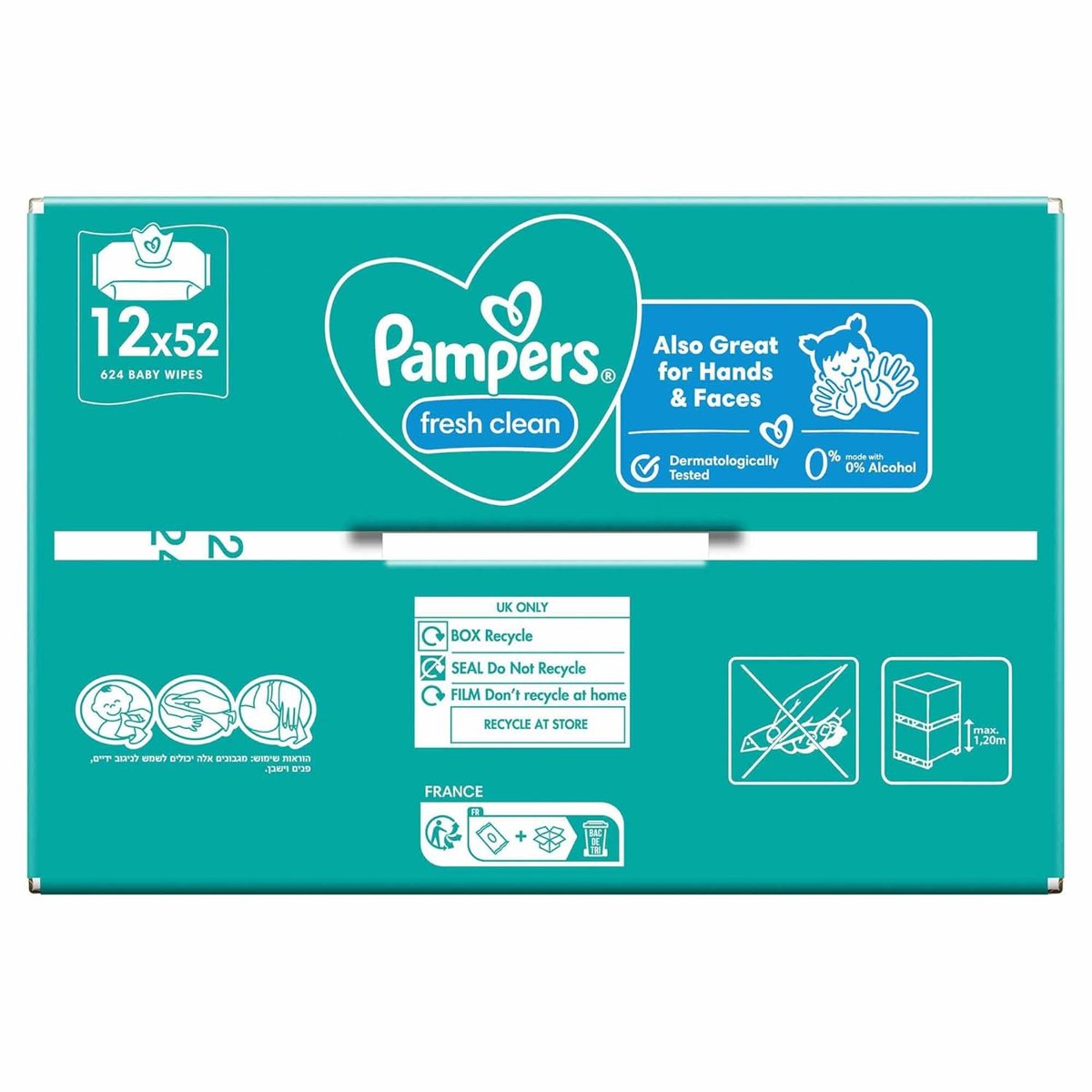 Pampers Fresh & Clean Islak Bebek Mendili (12 paket = 624 Islak Mendil)