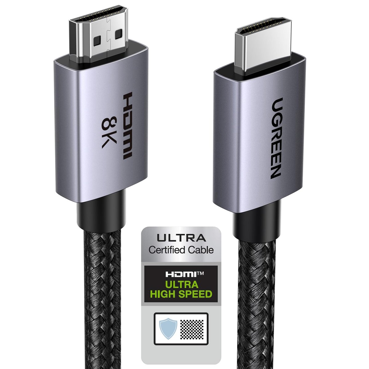 UGREEN HDMI 2.1 Kablo 8K 60Hz 4K 240Hz 165Hz 144Hz 120Hz 48Gbit/s Yüksek Hızlı, HDMI Kablo 2.1 Ultra HD eARC HDR 10+ HDCP 2.3 Dolby Vision VRR TV/PS5/PS4/ Xbox Series X/Monitör ile uyumlu (2M)