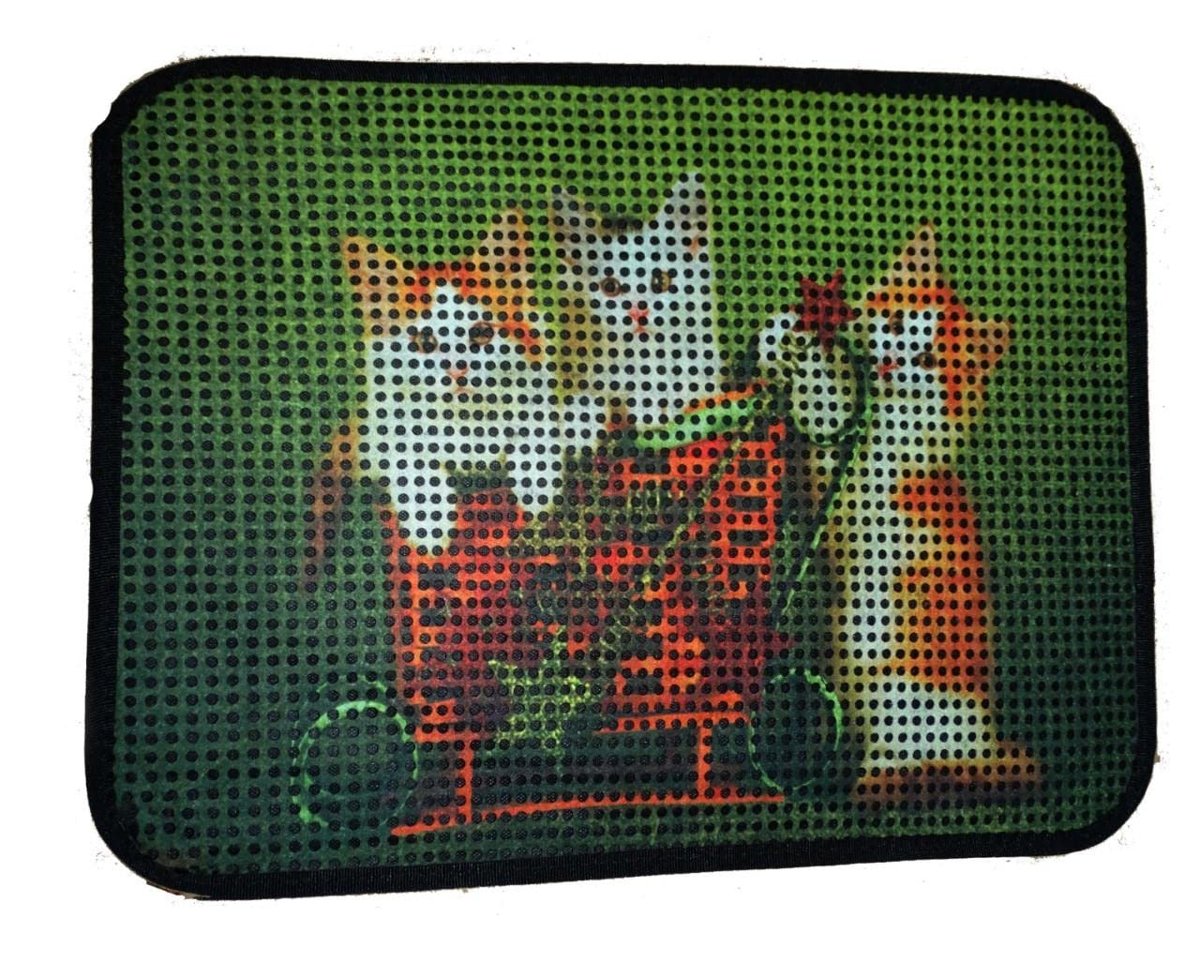 Miapet Elekli Desenli Kedi Tuvalet Önü Paspası 60 x 45 cm Yavru Kediler