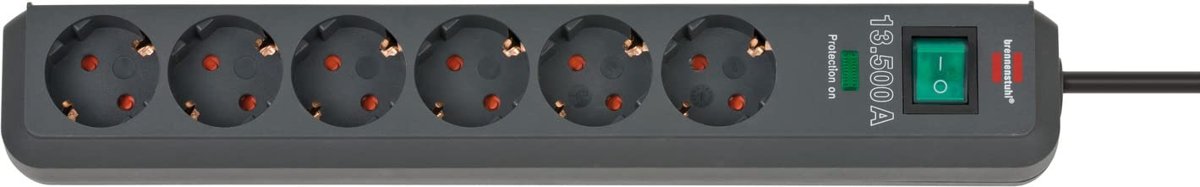 Brennenstuhl Eco Line Serisi 13.500A Akım Koruyucu 6 Soketli Priz