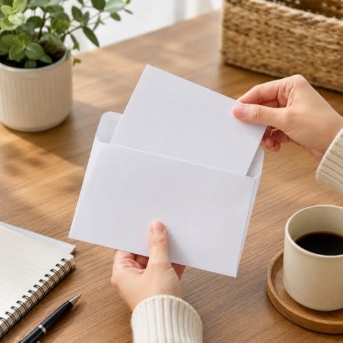 Orret Home 100 Adet Kendinden Yapışkanlı Beyaz Mektup Zarfı, Tutkallı Kapaklı Zarf, Davetiye Tebrik Kartı Para Evrak Posta Gönderim Ofis Okul Zarfı, Düğün Davetiyesi Not Kartı İçin, 16x11 cm