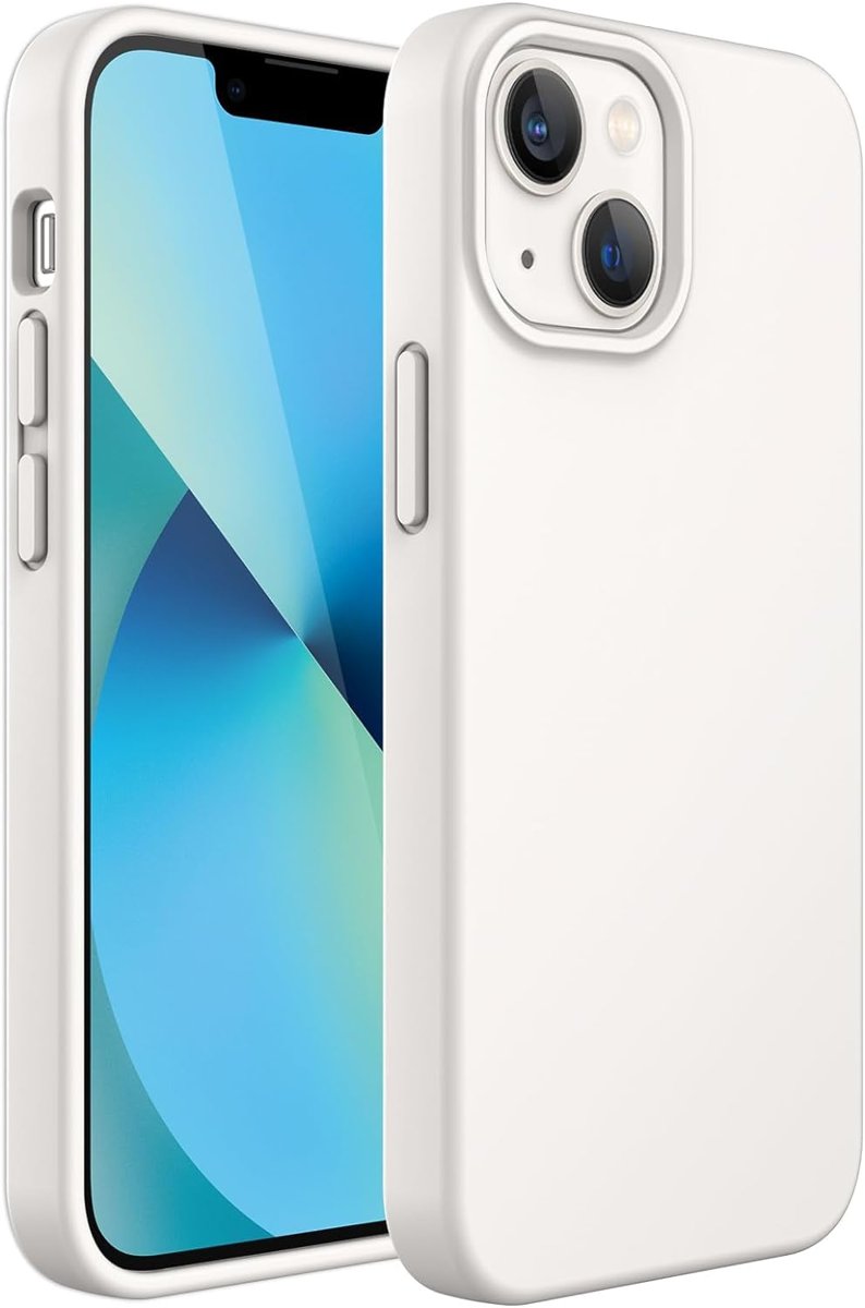 GGM GİYİM  AKSESUAR iPhone 15 ile Uyumlu İçi Kadife Dışı Mat Yapıya Sahip Koruma Sağlayan Lansman Silikon Kılıf (Beyaz)