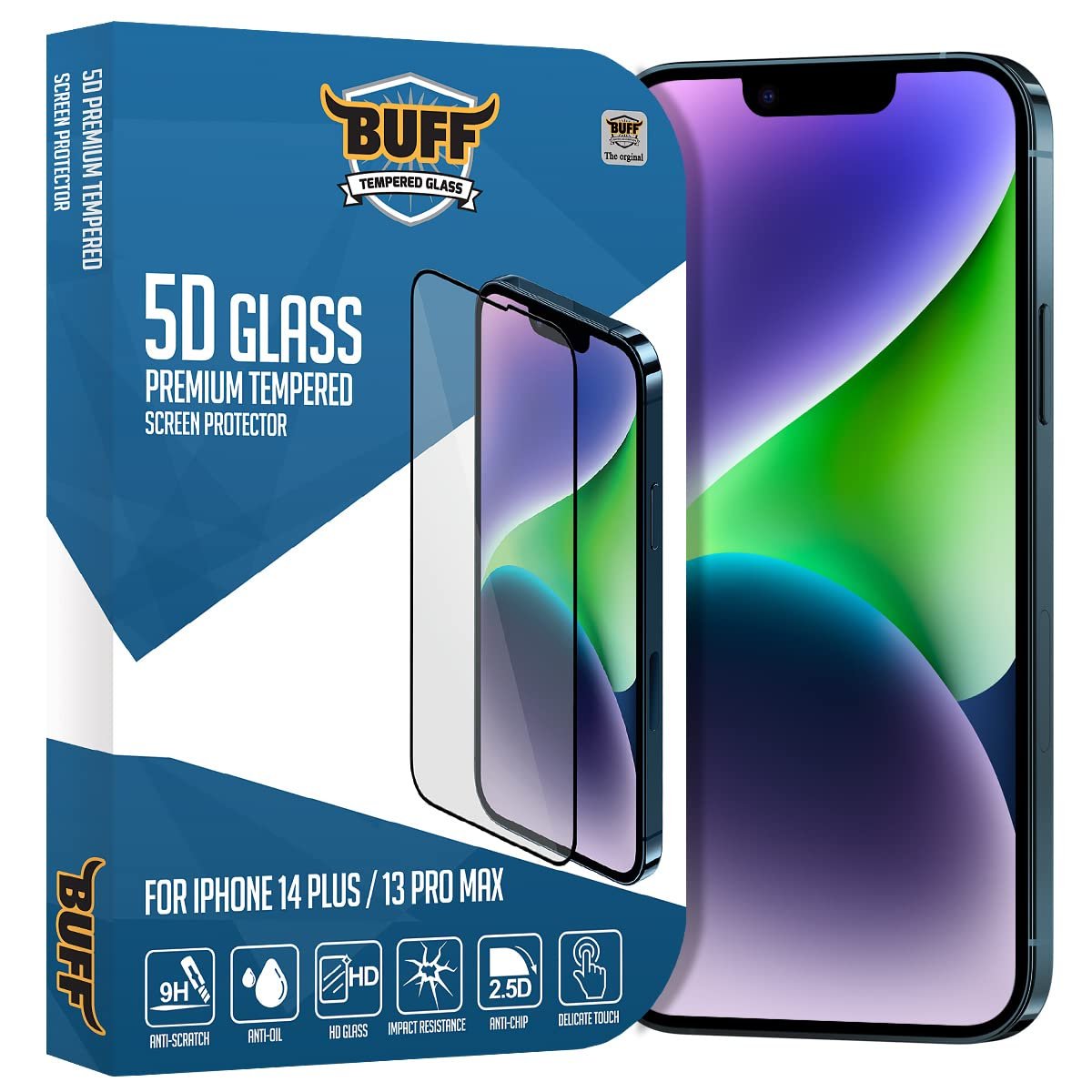 Buff iPhone 14 Plus/13 Pro Max 5D Glass Ekran Koruyucu