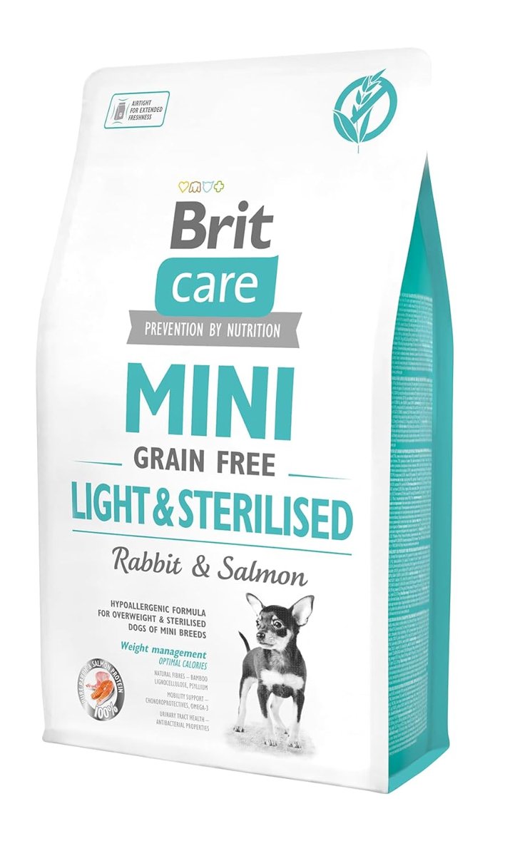 Brit Care Light  Sterilised, Minik Irk - Kısırlaştırılmış Köpekler İçin, Tahılsız, Hipoalerjenik Tavşan Etli Ve Somon Balıklı Kuru Mama, 2 kg