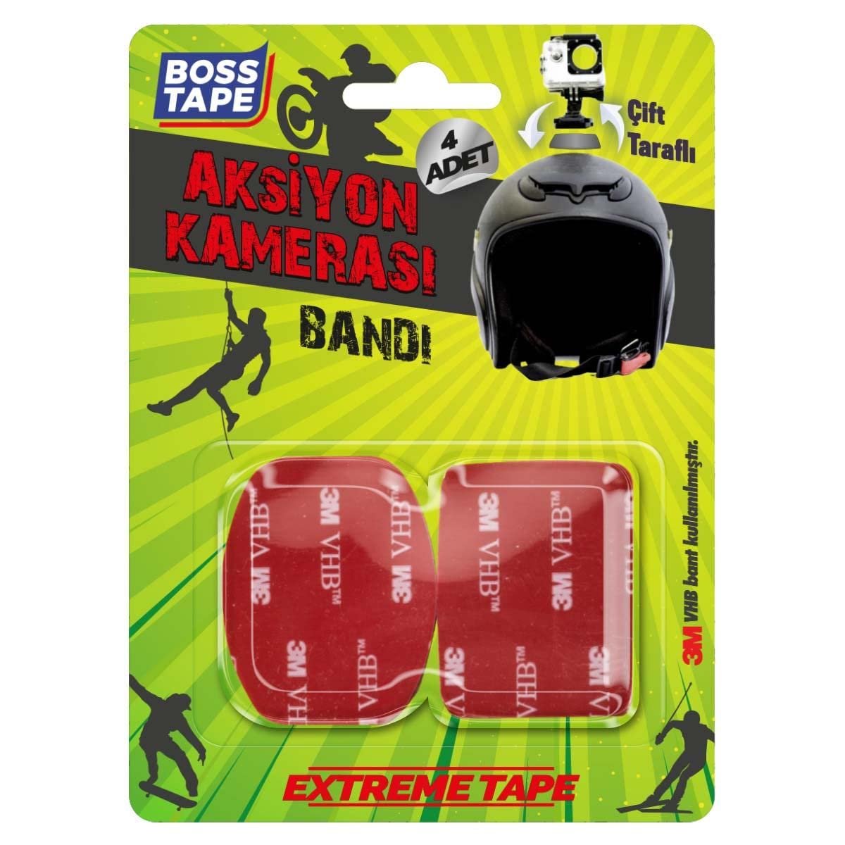 Boss Tape Aksiyon Kamerasi Yapiskan Bandi, 40 milimetre Kalınlık