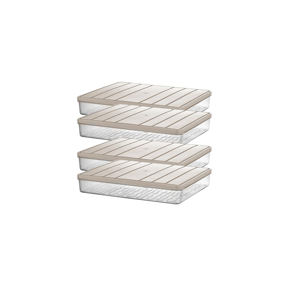 Selka Home - Nora 4'lü 2.5 Litre Büyük Boy Ekru Saklama Kabı