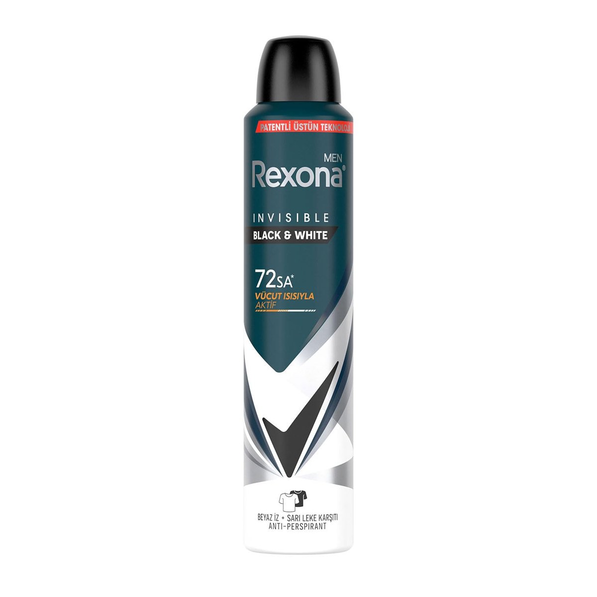 Rexona Men Erkek Sprey Deodorant Invisible Black & White 72 Saat Kesintisiz Üstün Koruma 200 ml