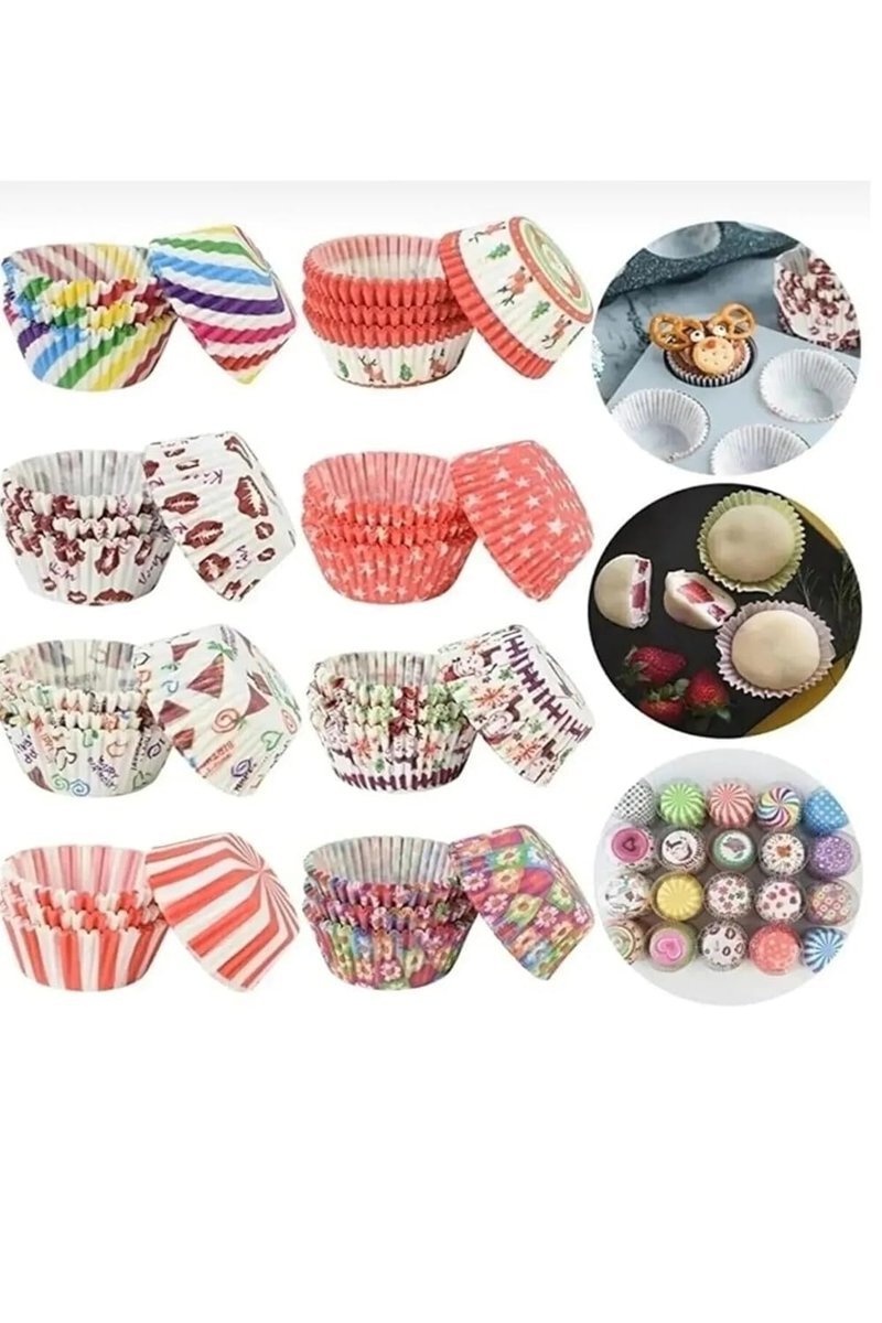 SAFESTORE Renkli Kağıt Muffin Kek Kalıpları, 100 Adet