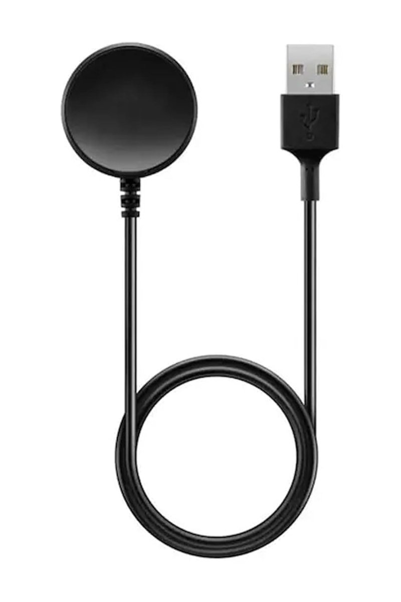 Coverzone Samsung Galaxy Watch 6 ile Uyumlu Akıllı Saat Usb Şarj Aleti Akıllı Saat Şarj Kablosu Manyetik Siyah