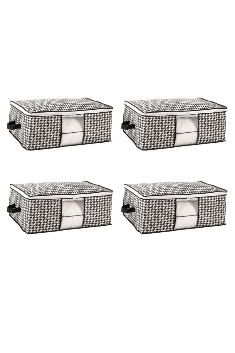 Baza ve Yatak Altı Uyumlu 4 Adet Lüks Pencereli Dolap Düzenleyici Hurç Baza Altı Hurç 64x45x22 cm (S