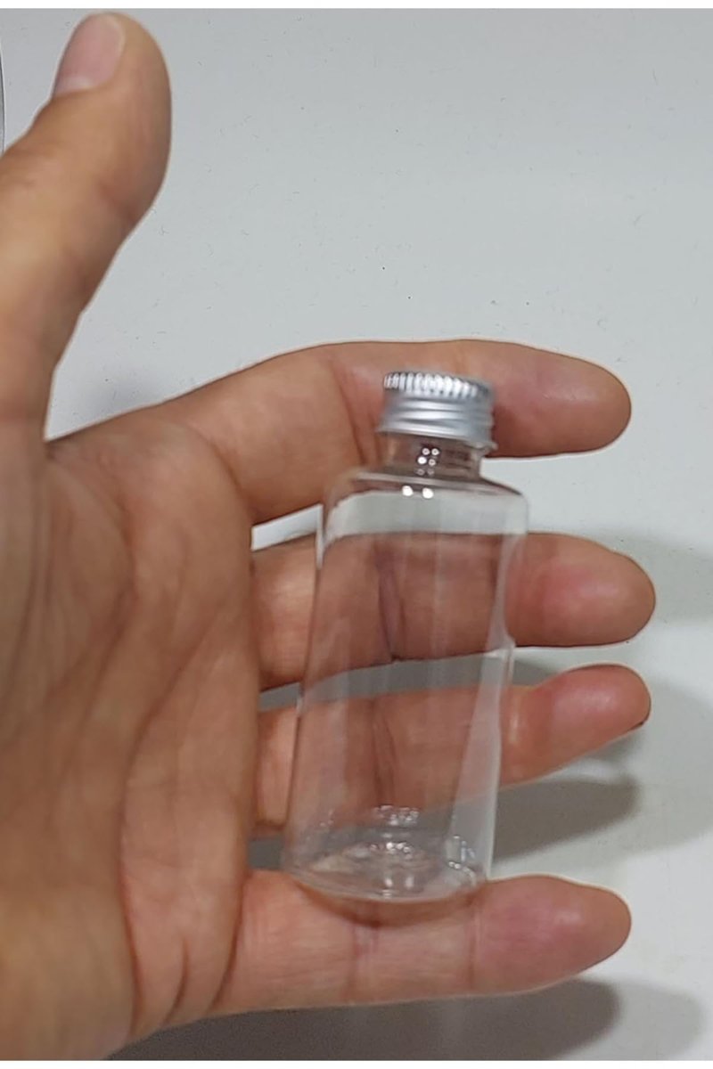 Wellline 100 Adet Boş Silver Gümüş Renk Kapaklı Kolonya Şişesi Doldurulabilir Cep Plastik Parfüm Şiş