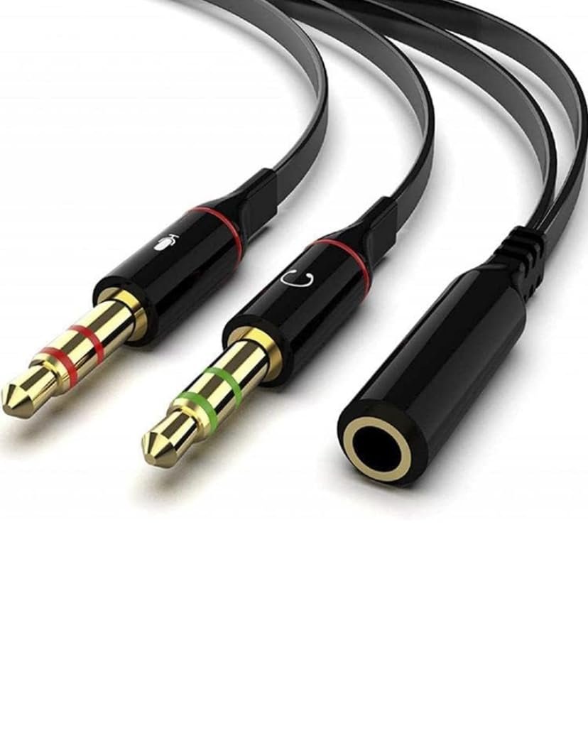 Tek Girişli Kulaklığı Bilgisayara Bağlama, Kulaklık ve Mikrofon Ayırıcı, 1 Dişi 2 Ekek 3.5mm Jak Mik
